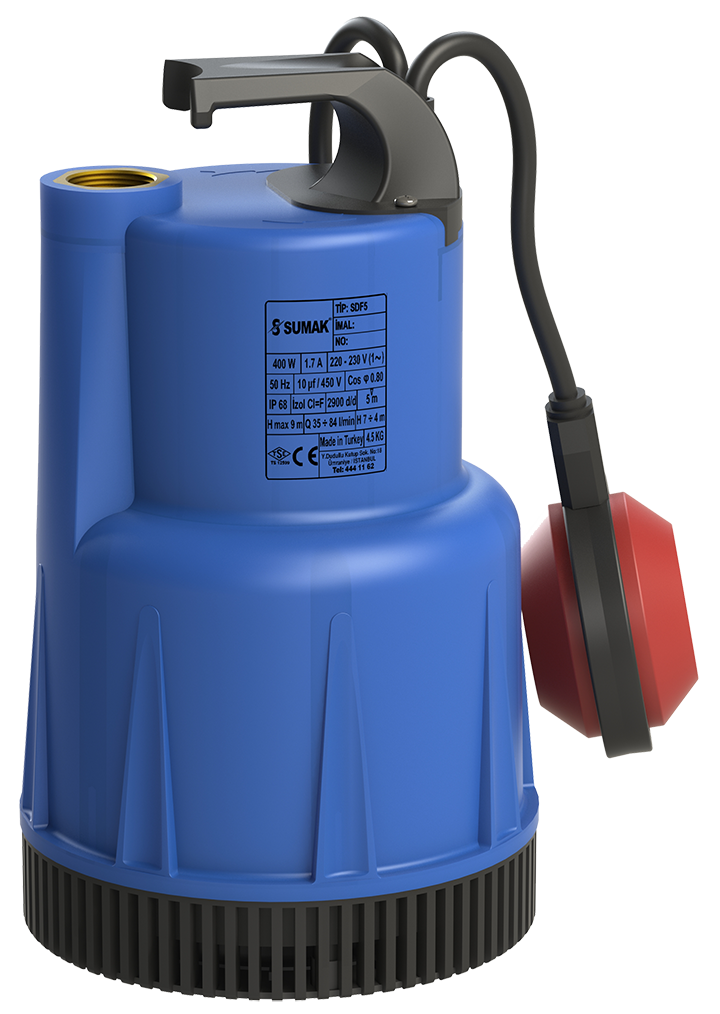 Sumak SDF-5  Drenaj Dalgıç Pompa Monofaze (220V) 0.50 Hp